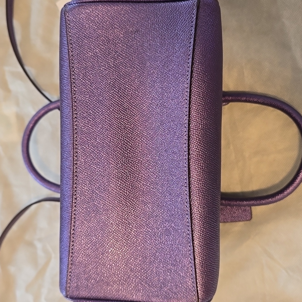 Coach Bennett Satchel Crossbody Purse Metallic Purple - Picture 3 of 12